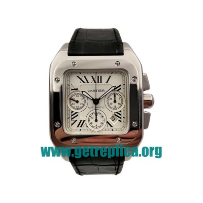 UK Silver Dials Steel Cartier Santos 100 W20090X8 42MM Replica Watches
