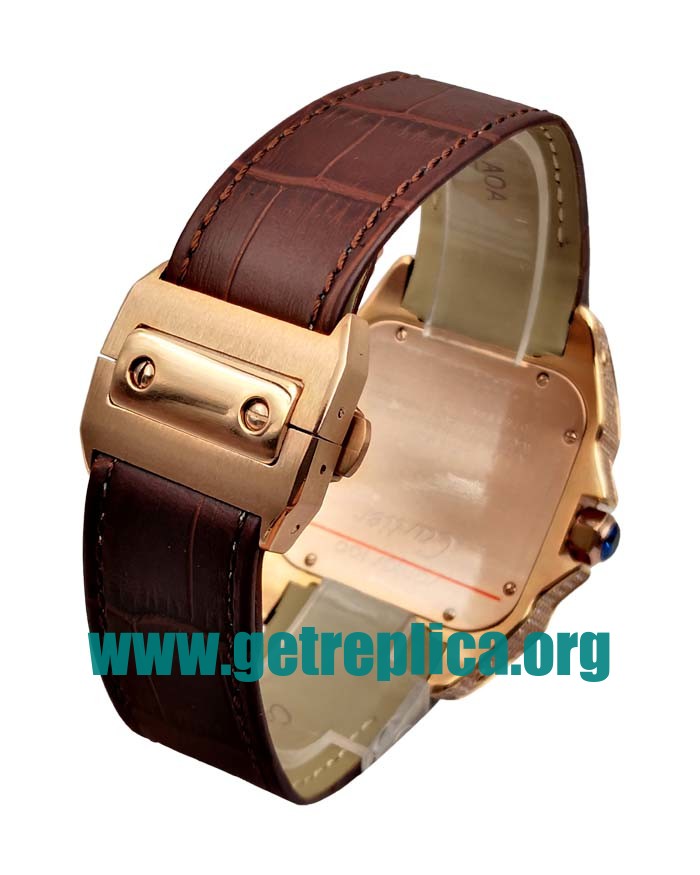 UK White Dials Rose Gold Cartier Santos WM502151 38x38 MM Replica Watches
