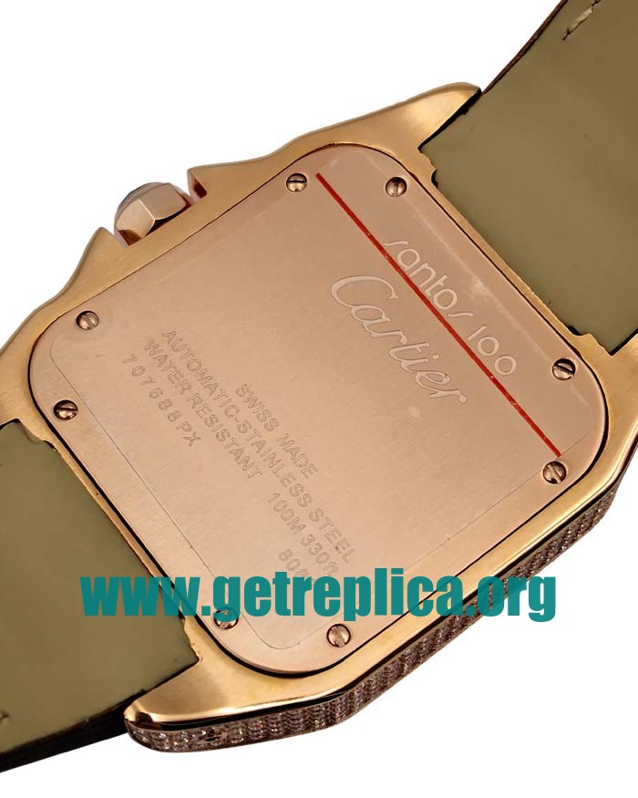 UK White Dials Rose Gold Cartier Santos WM502151 38x38 MM Replica Watches