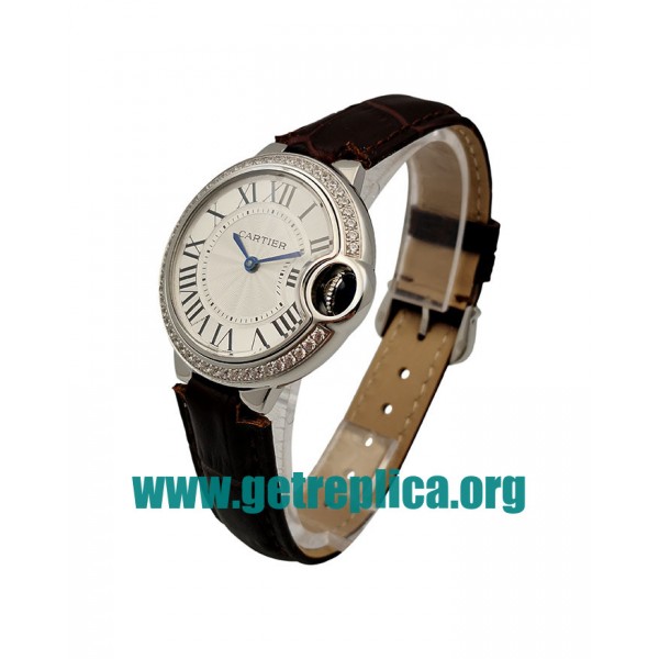 UK Silver Dials Steel Cartier Ballon Bleu W4BB0016 33MM Replica Watches