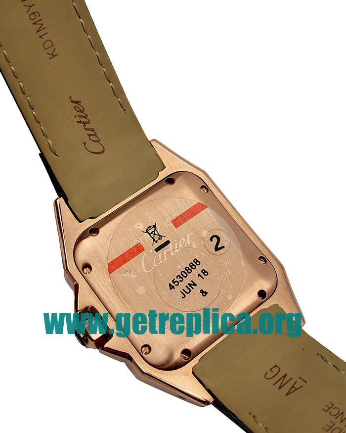 UK Silver Dials Rose Gold Cartier Santos 100 W20108Y1 34MM Replica Watches