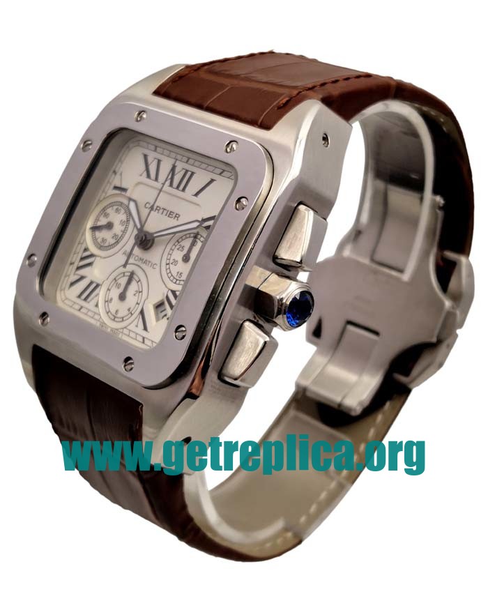 UK Silver Dials Steel Cartier Santos 100 W20090X8 40MM Replica Watches